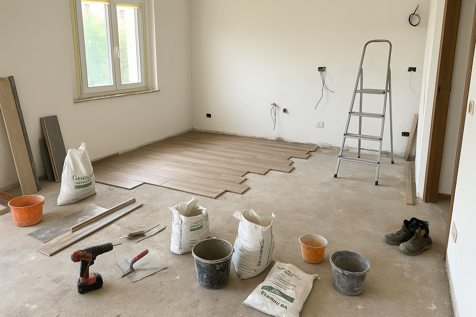 Interno di una casa durante una ristrutturazione completa a Ravenna